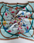Gloria Fringe Aqua 90cm FRINGED EDGE