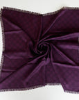 Fringed Monogram Plum 90cm