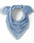 Fringed Monogram Pale Blue 90cm