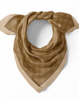Fringed Monogram Camel 90cm