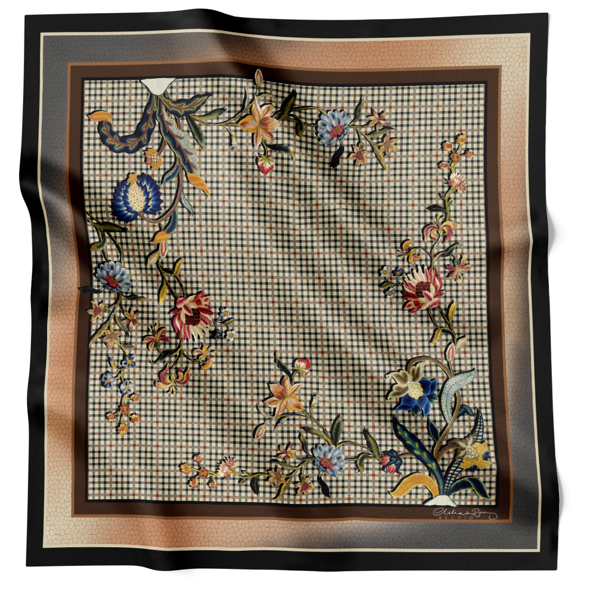 Spring Check Black 90cm