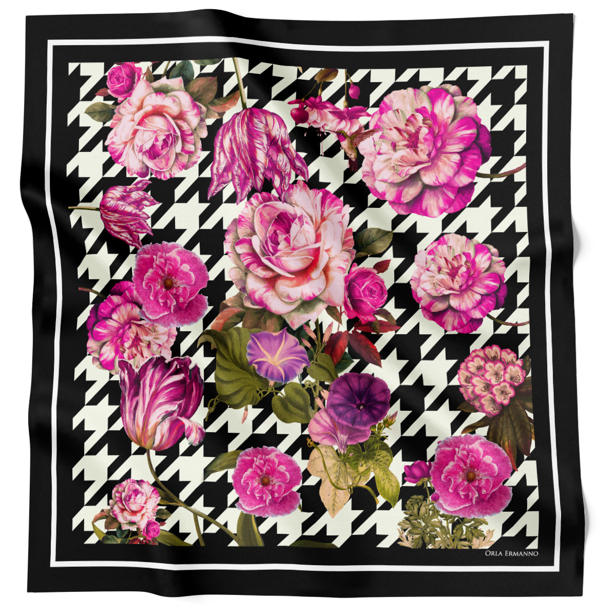 Springtime Houndstooth Black