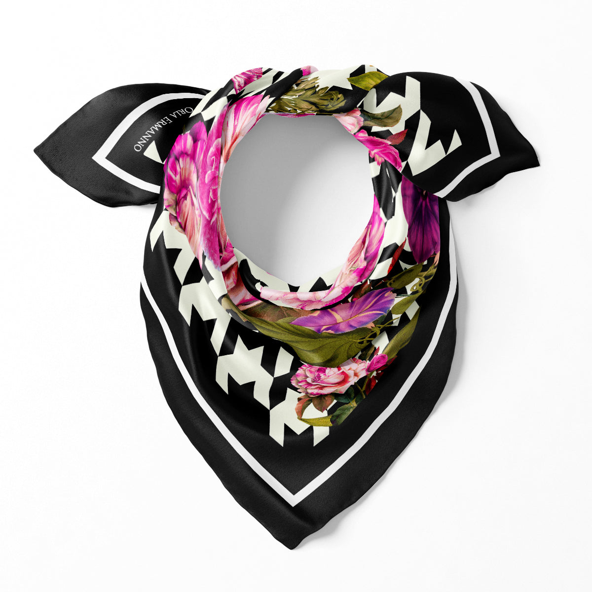Springtime Houndstooth Black